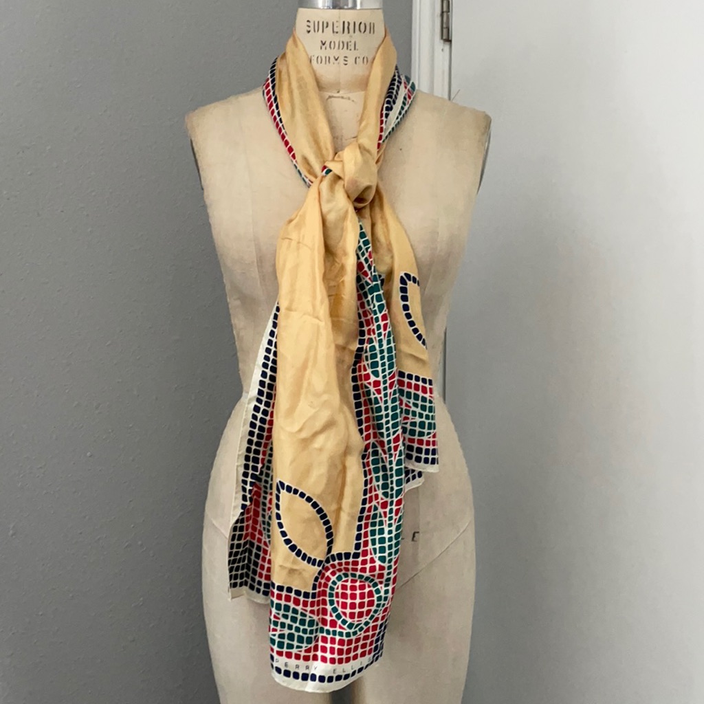 Perry Ellis Vintage 100 Silk Scarf